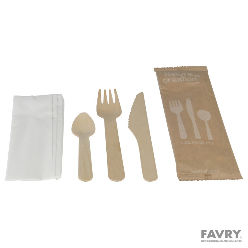 Kit couvert bois 4 en 1 – Carton de 250 | Favry