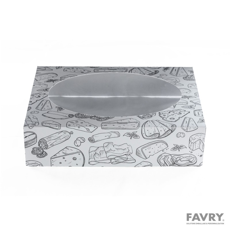Couvercle PM carton H80 mm avec fenêtre PET
