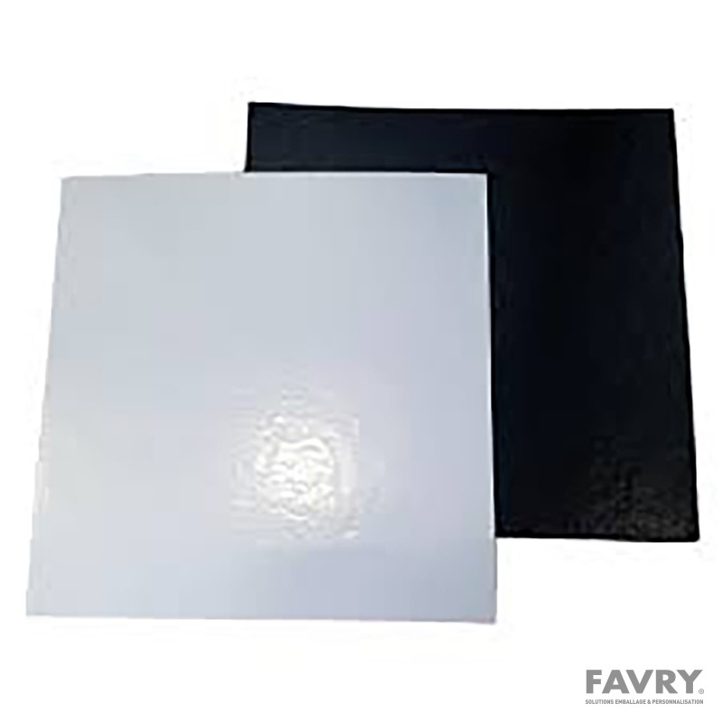 Carré carton noir/blanc 22 x 22 cm | Favry