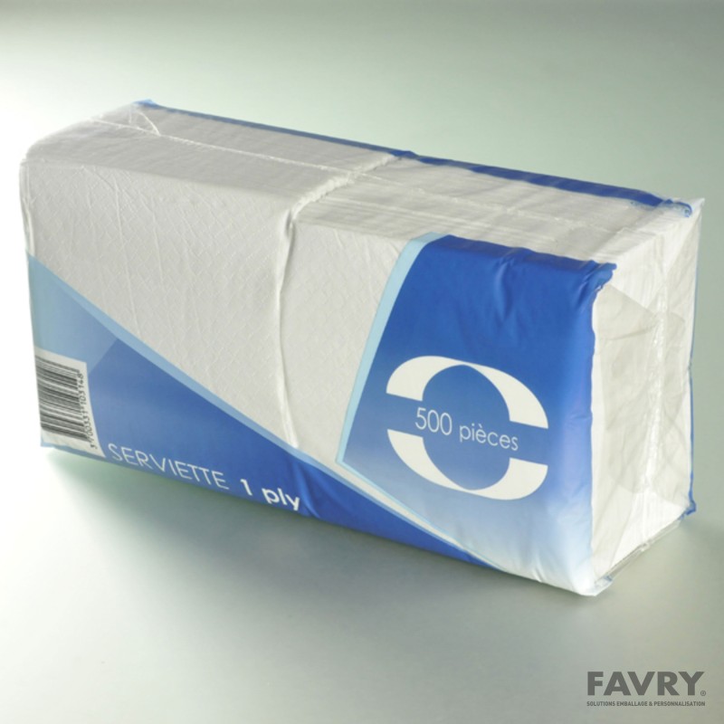 Serviette ouate 1 pli 30 × 30 cm blanche | Favry