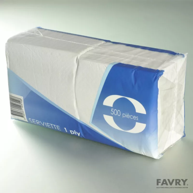 Serviette ouate 1 pli 30 × 30 cm blanche | Favry