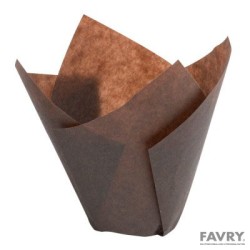 CAISSETTE TULIP CUP 17.5X17.5CM MARRON /200
