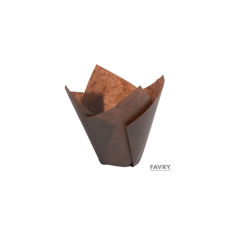 Caissette tulip cup marron 17,5 x 17,5 cm | Favry