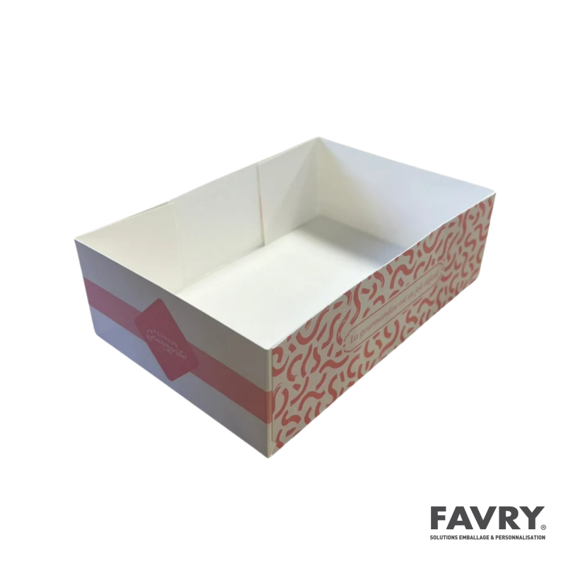 Caissette pâtissière rose 16x11x5 cm | Favry