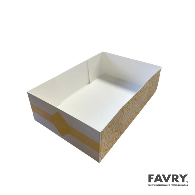 Caissette pâtissière jaune 18 x 11 x 5 cm | Favry