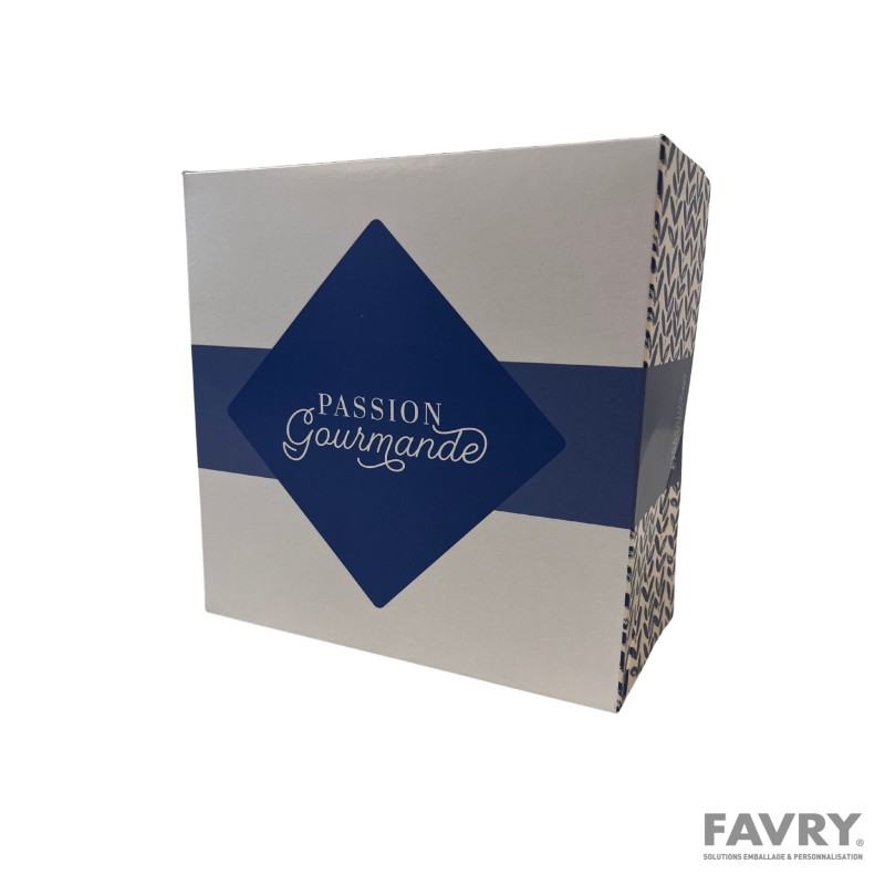 Boîte pâtissière Passion Gourmande 16x08 cm bleue