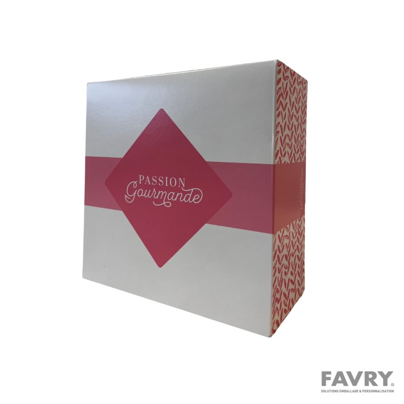 Boîte pâtissière Passion Gourmande 18x08 cm rose