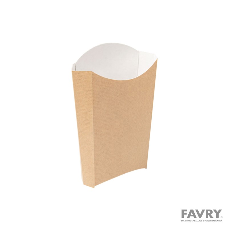 Pochette à frites carton brun GM 87 x 133 x 170 mm