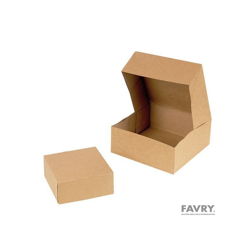Boîte pâtissière kraft brun 18 x 5 cm | Favry