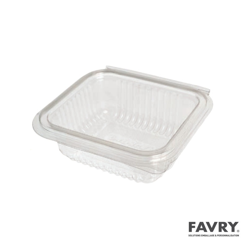Barquette PP 750 g avec couvercle charnière