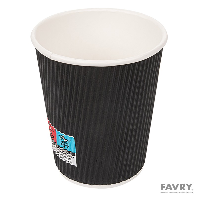 Gobelet carton double paroi 24 cl noir