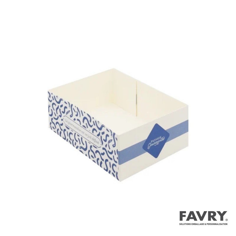 Caissette pâtissière 14 x 10 x 5 cm bleu | Favry
