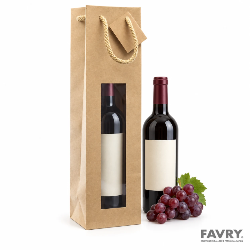 Sac bouteille kraft brun 175 g | Favry
