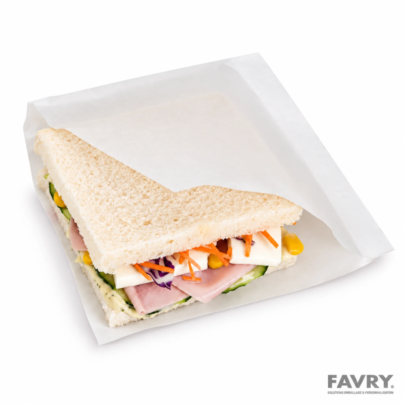 Sac sandwich kraft blanc 15 x 15,2 cm | Favry