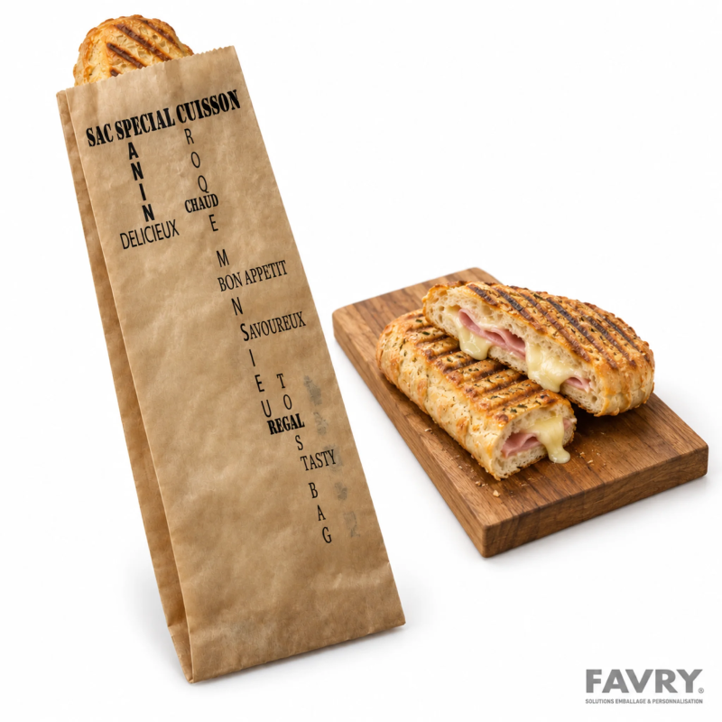 Sac sandwich kraft brun cuisson | Favry Emballage