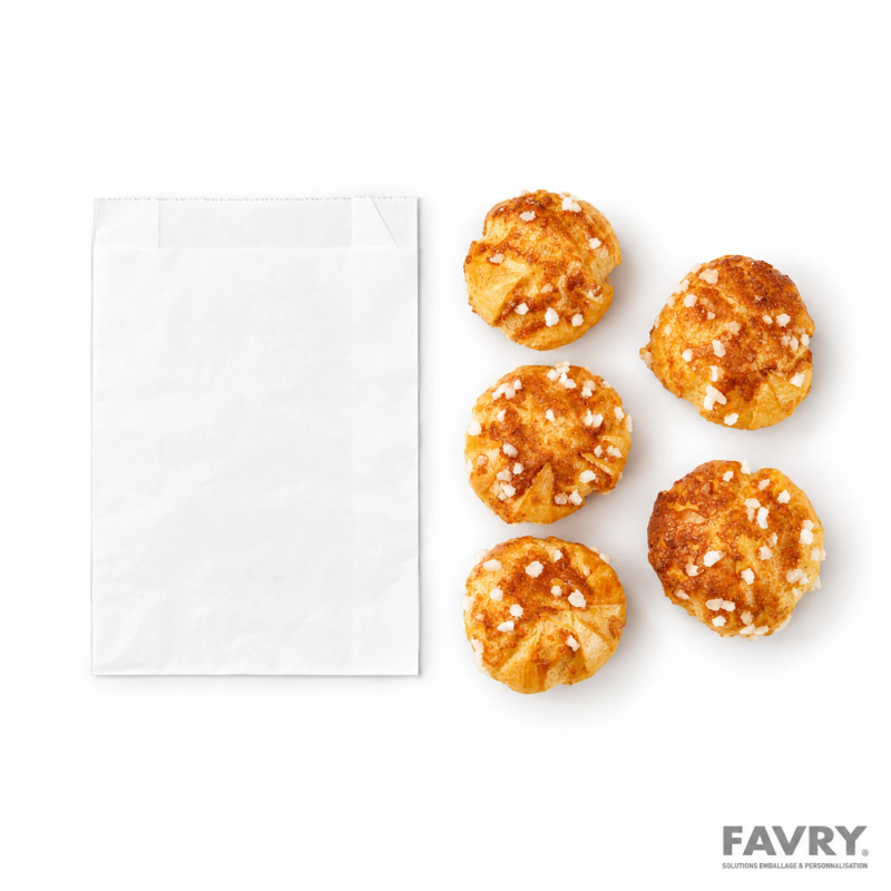 Sac viennoiserie kraft blanc N°1 | Favry