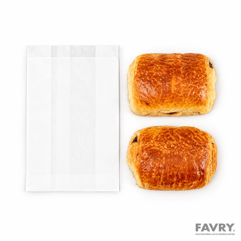 Sac viennoiserie kraft blanc n°3 | Favry