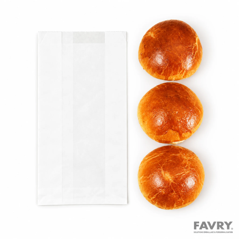 Sac viennoiserie kraft blanc N°4 | Favry Emballage