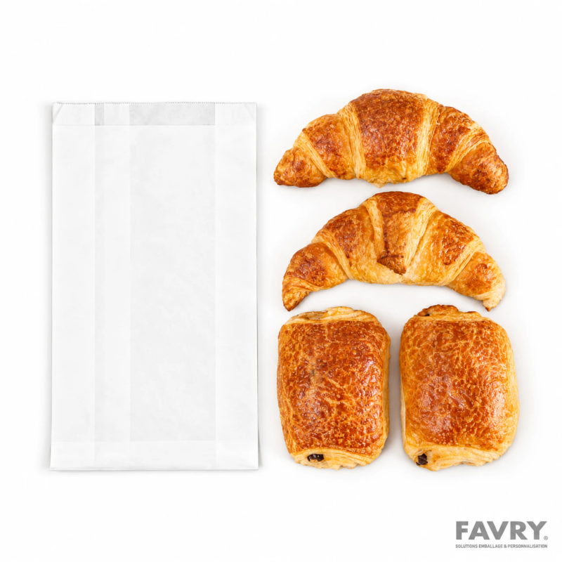 Sac viennoiserie kraft blanc n°5 | Favry