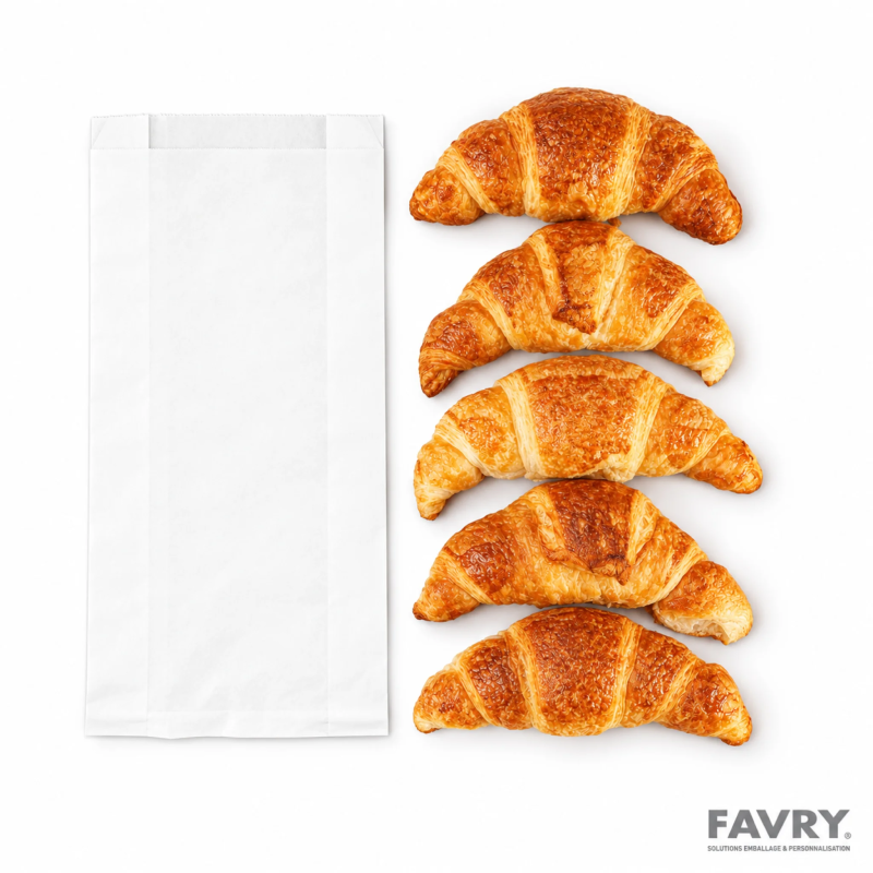 Sac viennoiserie kraft blanc N°6 | Favry