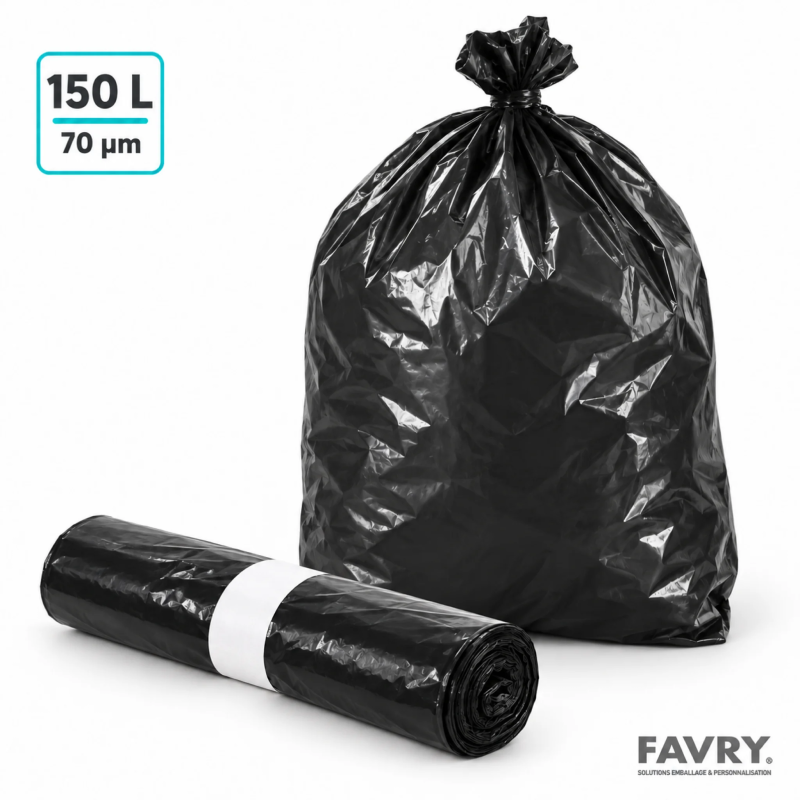 Sac poubelle 150 L noir 820 x 1250 mm | Favry