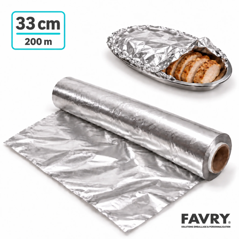 Rouleau aluminium 10 µ 330 mm x 200 m | Favry