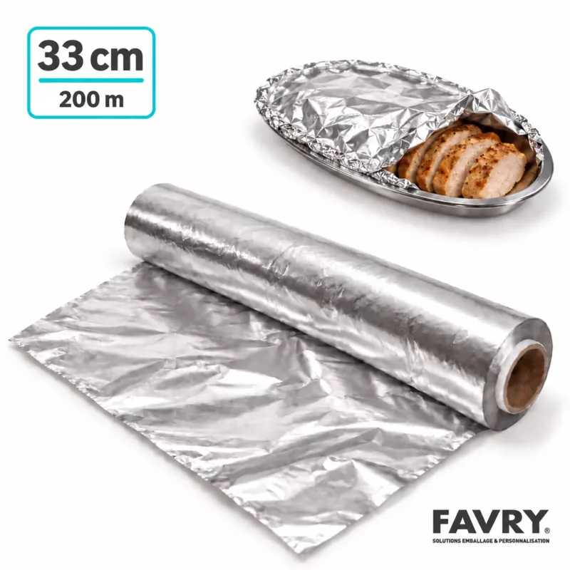 Rouleau aluminium 10 µ 330 mm x 200 m | Favry