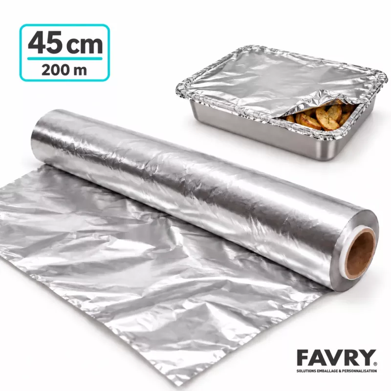 Rouleau aluminium 10,5 µ 450 mm × 200 m | Favry