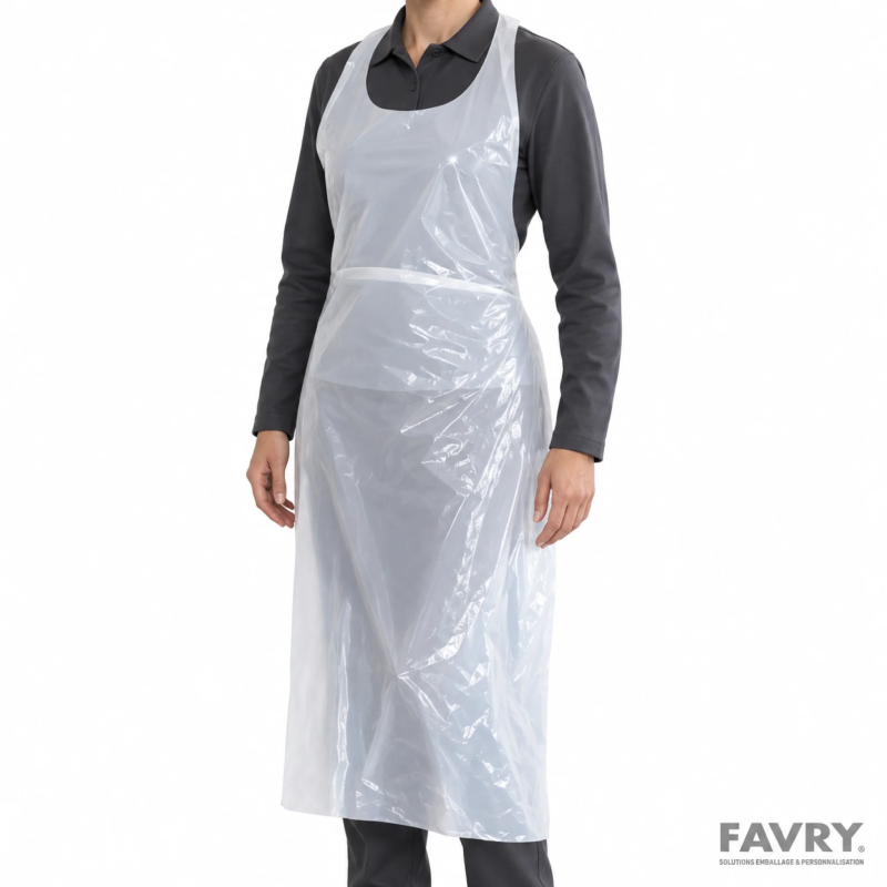 Tablier PEBD blanc 20 µm 1200 × 700 | Favry