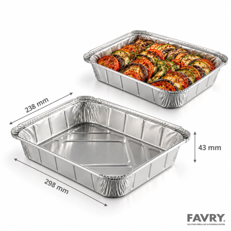 Plat aluminium 2400 ml 298×238×43 mm | Favry