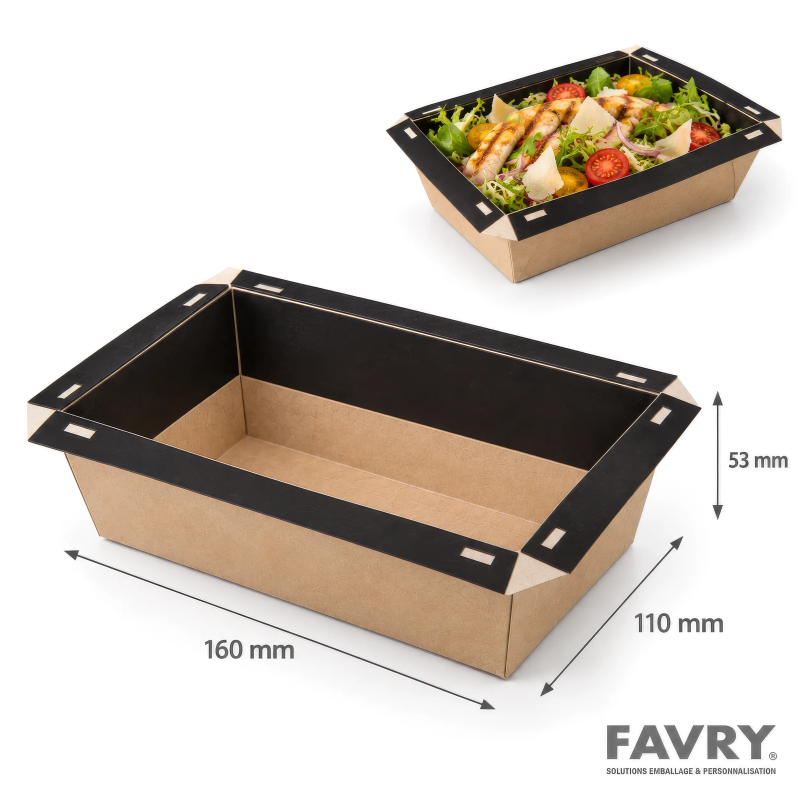 Barquette carton noire LUXIFOOD 600 g | Favry