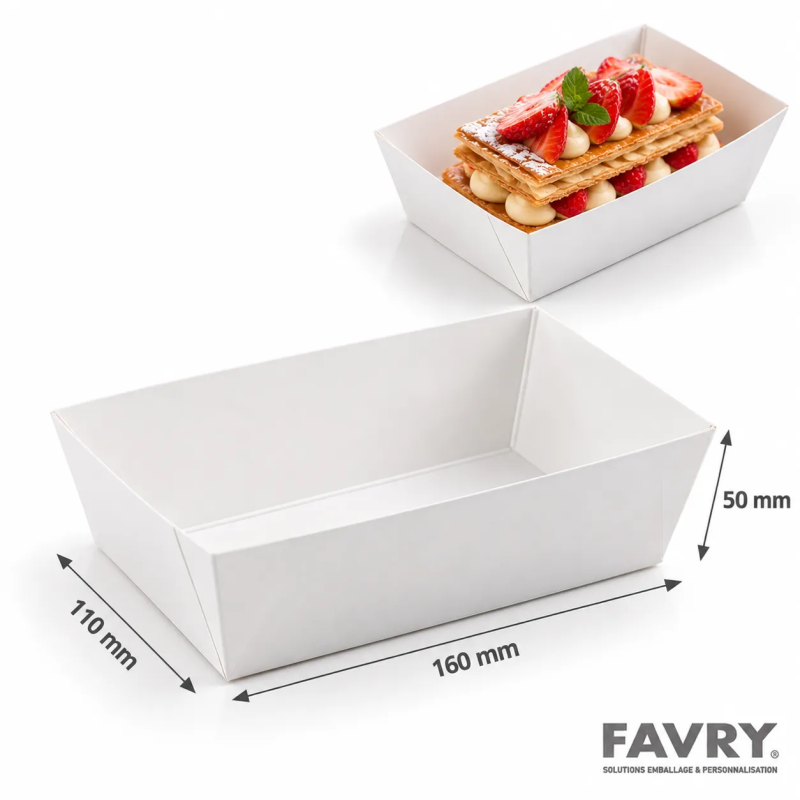 Caissette pâtissière carton blanc N°16 | Favry