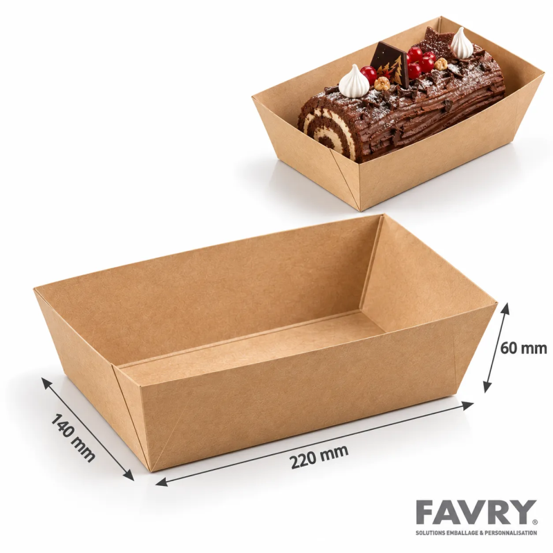 Caissette pâtissière carton brun N°22 | Favry