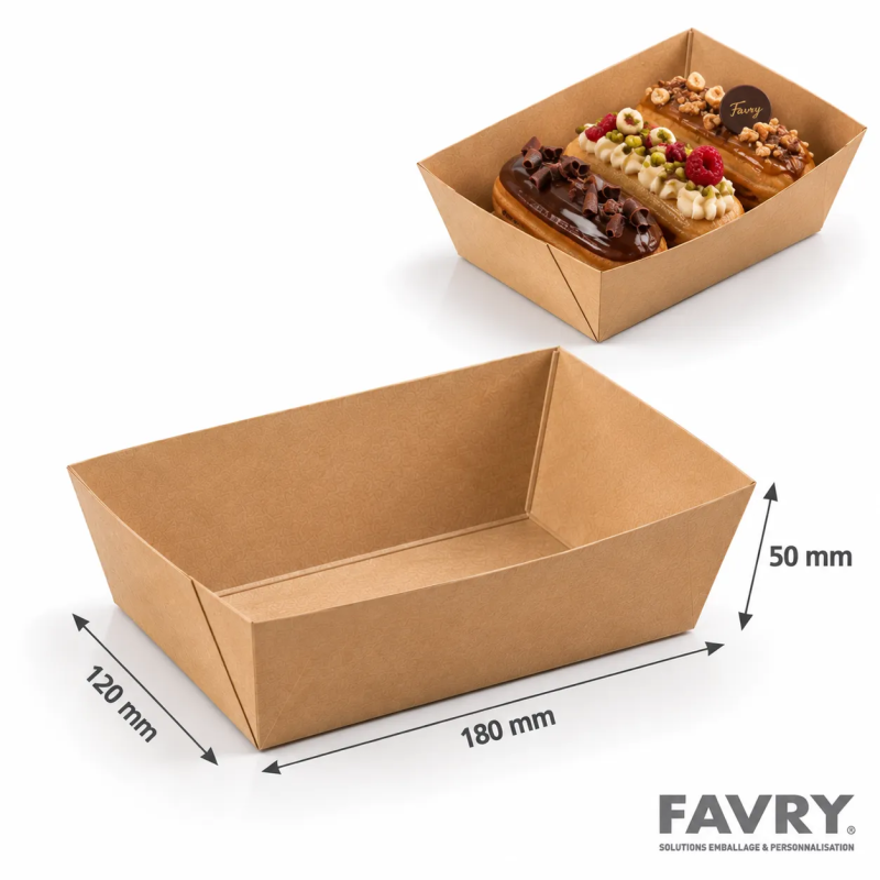 Caissette pâtissière carton brun n°18 | Favry
