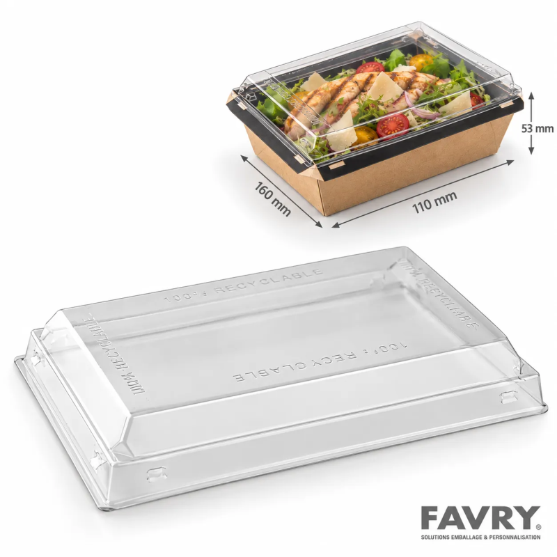 Couvercle PET barquette carton 650 g | Favry