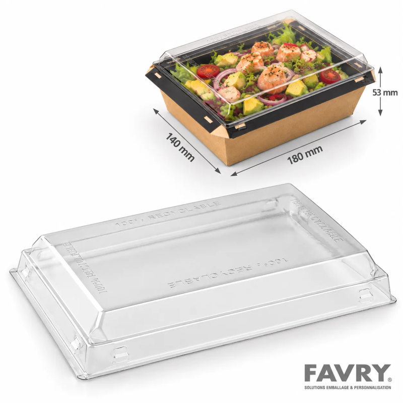 Couvercle RPET barquette Luxifood 850 g | Favry