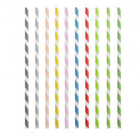 CHALUMEAU PAPIER RAYE MULTICOLORE 20CM D.6MM /250 CHALUMEAU PAPIER RAYE MULTICOLORE 20CM D.6MM /250