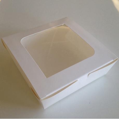 BOITE CARTON KRAFT BLANC COUVERCLE VITRINE 750ML BOITE CARTON KRAFT BLANC COUVERCLE VITRINE 750ML