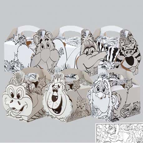 BOITE REPAS CARTON ENFANT JUNGLE A COLORIER /250 BOITE REPAS CARTON ENFANT JUNGLE A COLORIER /250
