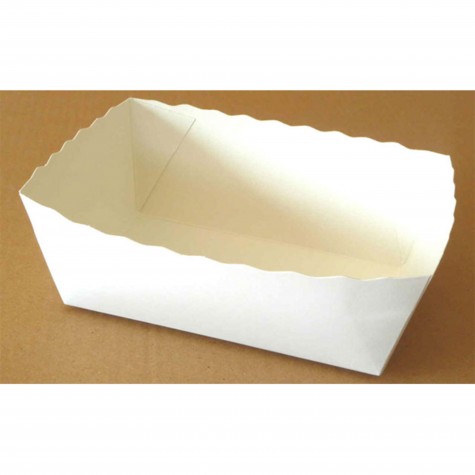 BARQUETTE CARTON BLANC IMPERGRAS 1000G - 125X90X55MM /100