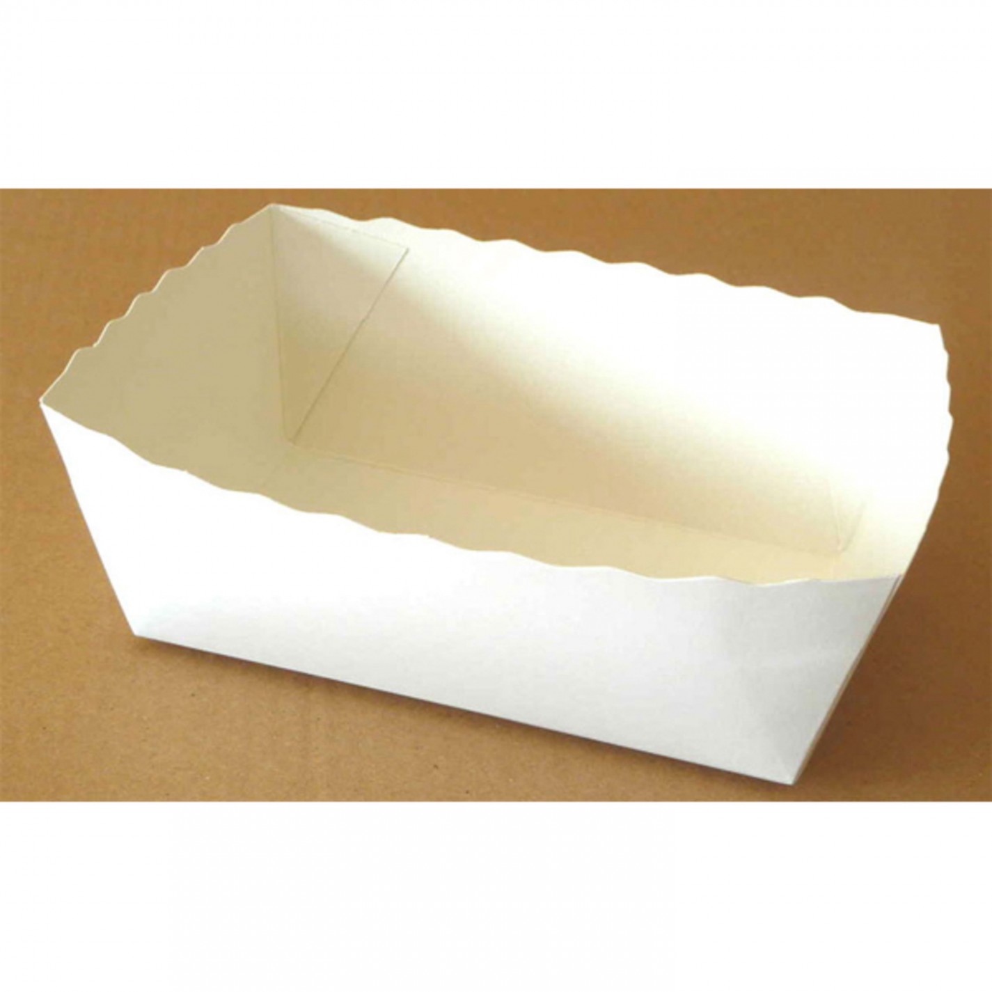 BARQUETTE CARTON BLANC IMPERGRAS 1000G - 125X90X55MM /100