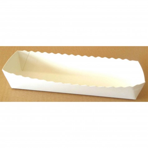 BARQUETTE CARTON BLANC IMPERGRAS 1 PIED 210X60X40MM /100