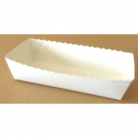 BARQUETTE CARTON BLANC IMPERGRAS 2 PIEDS 215X89X53MM/100