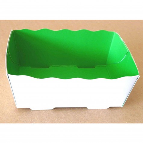 BARQUETTE CARTON BLANC PRIMEUR INT VERT 125G/100