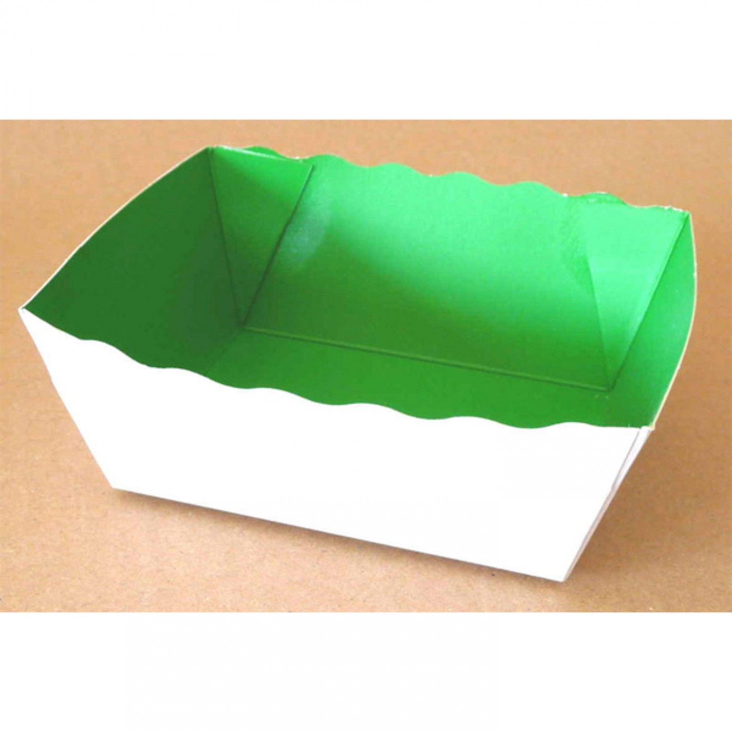 BARQUETTE CARTON BLANC PRIMEUR INT VERT 250G 123X95X48MM/100