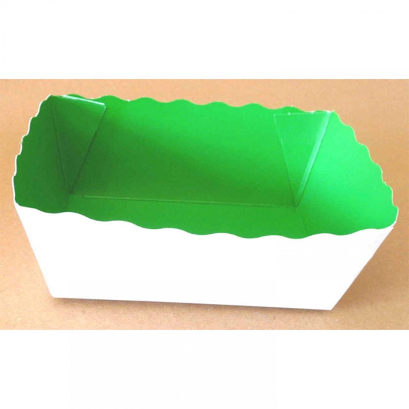 BARQUETTE CARTON BLANC PRIMEUR INT VERT 500G 125X90X55MM/100