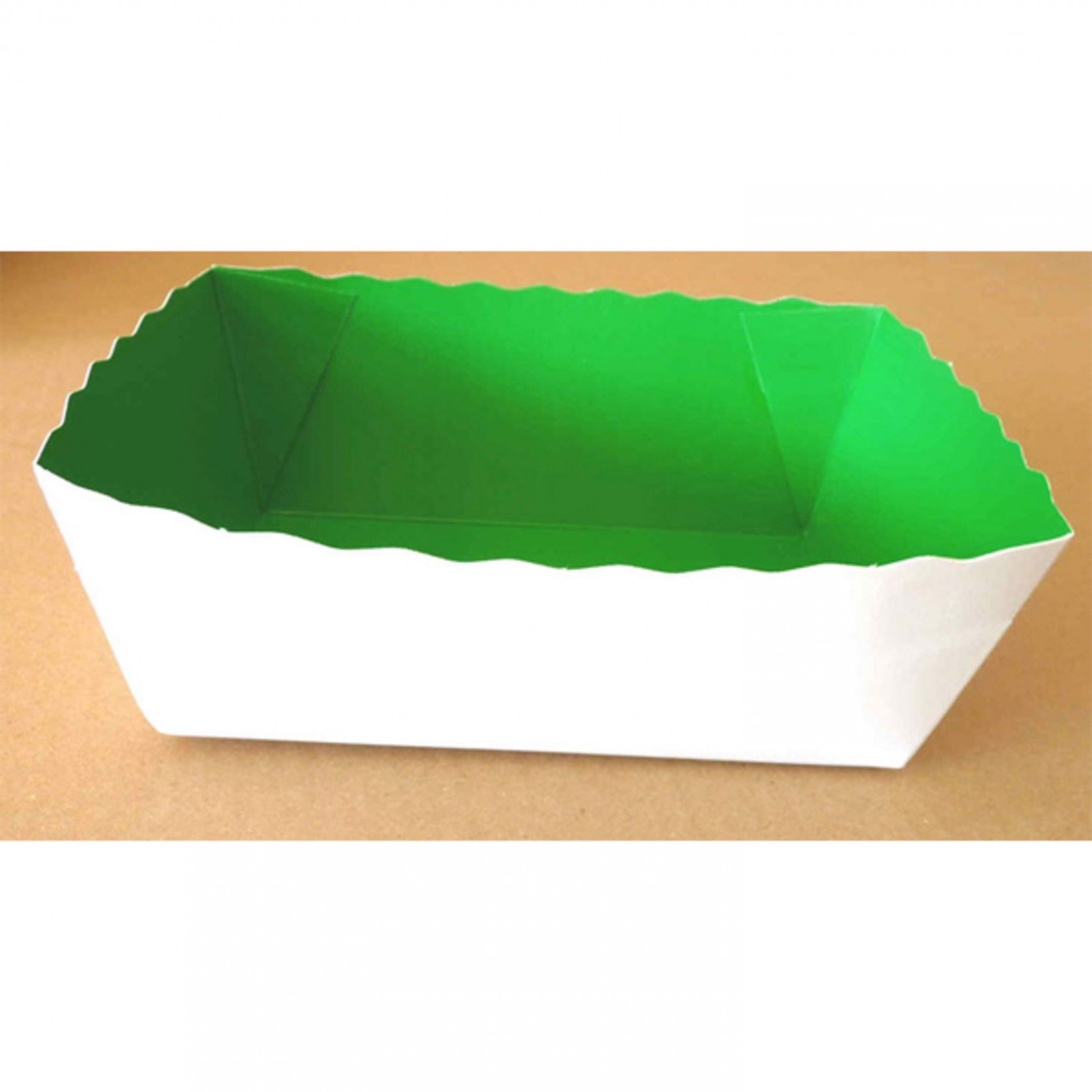 BARQUETTE CARTON BLANC PRIMEUR INT VERT 1000G/100