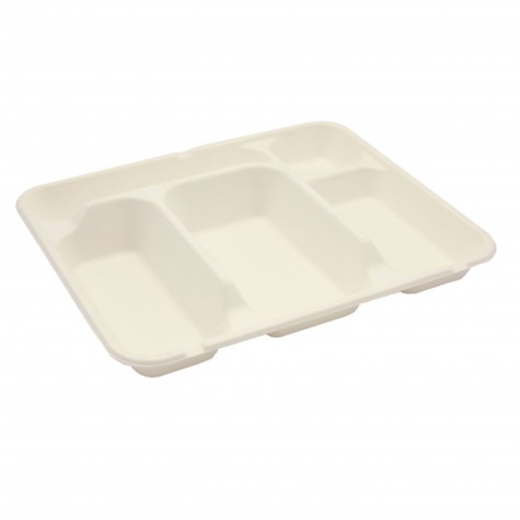 PLATEAU REPAS 5 CASES CANNE A SUCRE 30X24 H4CM /50 couv 10560