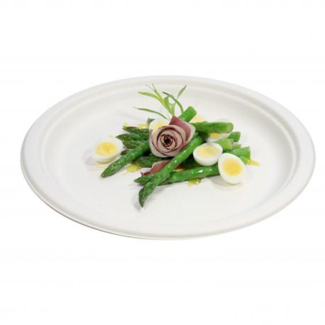 ASSIETTE CANNE A SUCRE RONDE ø26CM BLANC /50