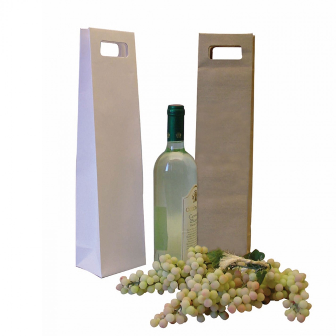 SAC 1 BOUTEILLE BRUN POIGNE ENCOCHE 10+8X42CM/25 SAC 1 BOUTEILLE BRUN POIGNE ENCOCHE 10+8X42CM/25